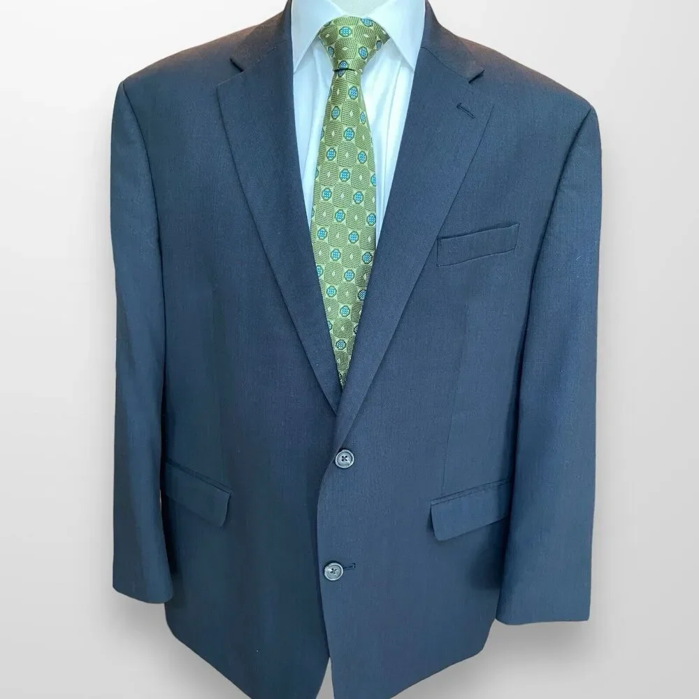 Chaps Men's Blazer 48R Dark Gray 2 Button‎ Wool Suit Jacket